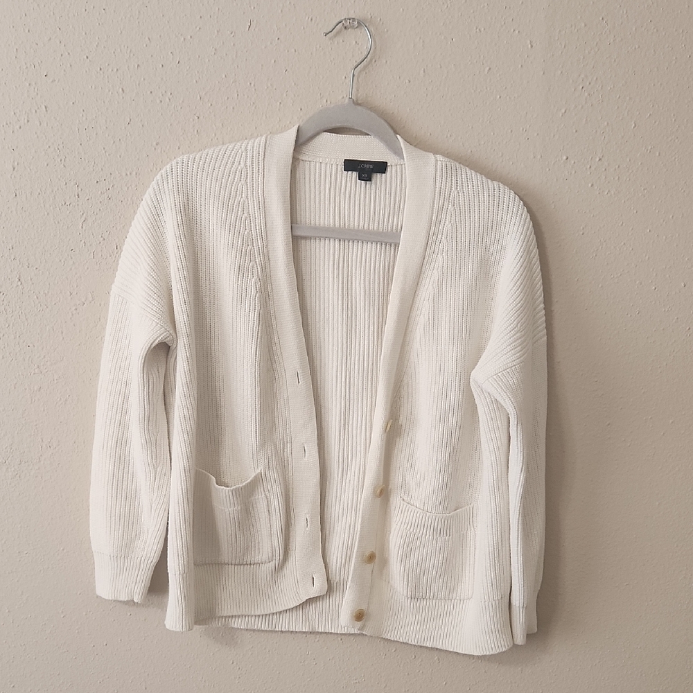 Classic White Cardigan Sweater